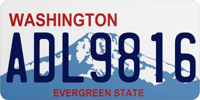 WA license plate ADL9816