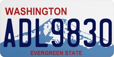 WA license plate ADL9830