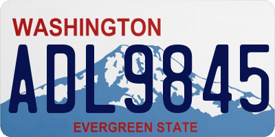 WA license plate ADL9845