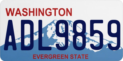 WA license plate ADL9859