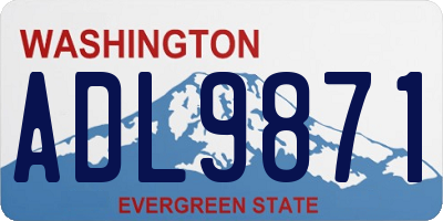 WA license plate ADL9871