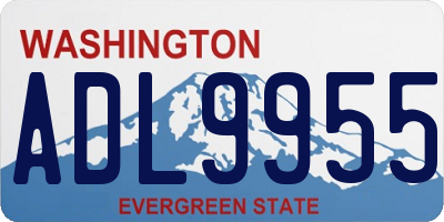 WA license plate ADL9955