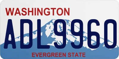WA license plate ADL9960