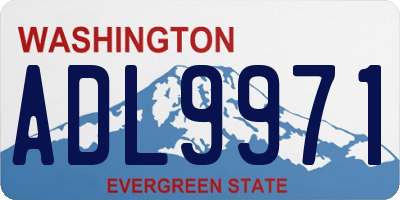 WA license plate ADL9971