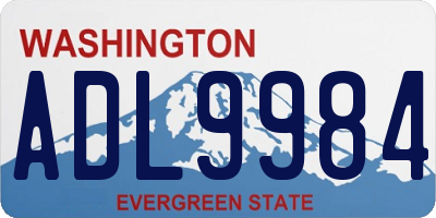 WA license plate ADL9984