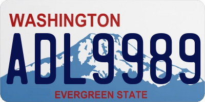 WA license plate ADL9989