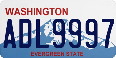 WA license plate ADL9997
