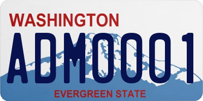 WA license plate ADM0001