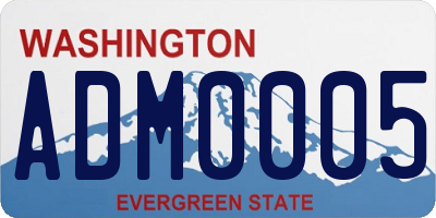 WA license plate ADM0005