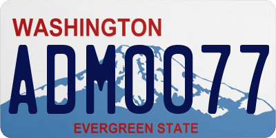 WA license plate ADM0077