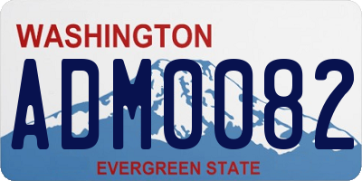 WA license plate ADM0082