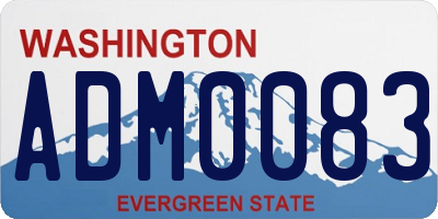 WA license plate ADM0083