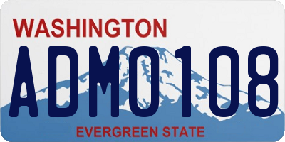 WA license plate ADM0108