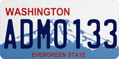 WA license plate ADM0133