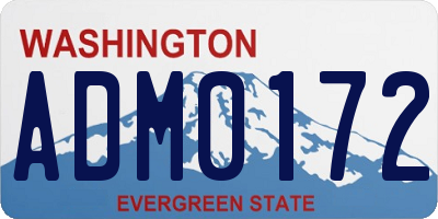 WA license plate ADM0172