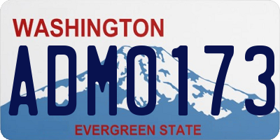 WA license plate ADM0173