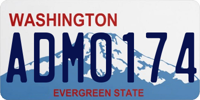 WA license plate ADM0174