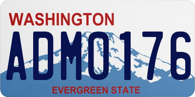 WA license plate ADM0176