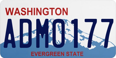 WA license plate ADM0177