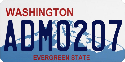 WA license plate ADM0207