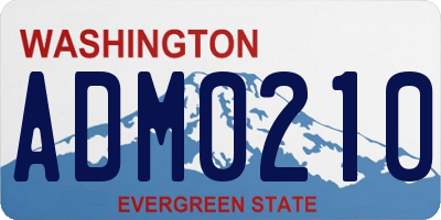 WA license plate ADM0210