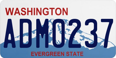 WA license plate ADM0237