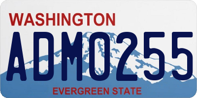 WA license plate ADM0255