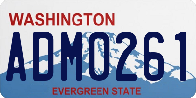 WA license plate ADM0261