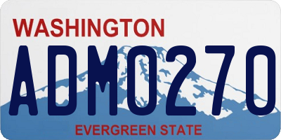 WA license plate ADM0270