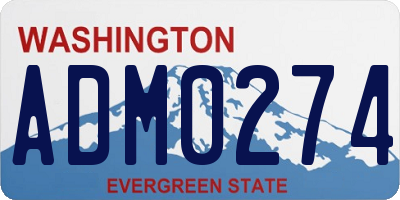 WA license plate ADM0274