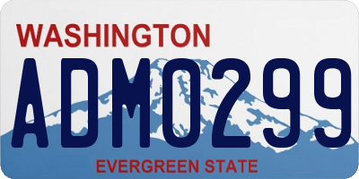 WA license plate ADM0299