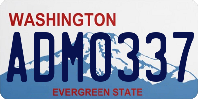 WA license plate ADM0337