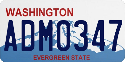 WA license plate ADM0347