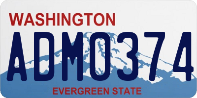 WA license plate ADM0374