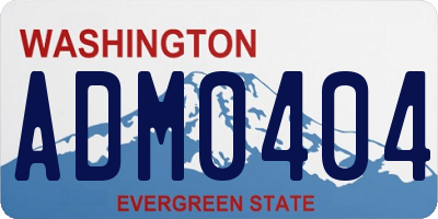 WA license plate ADM0404