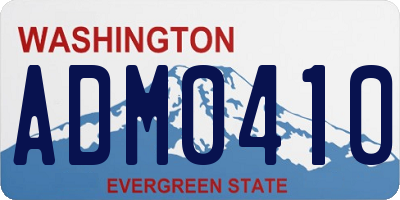 WA license plate ADM0410