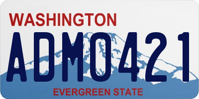 WA license plate ADM0421