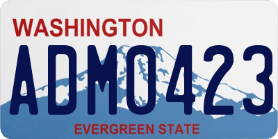 WA license plate ADM0423