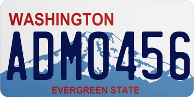 WA license plate ADM0456