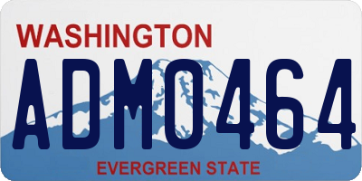WA license plate ADM0464
