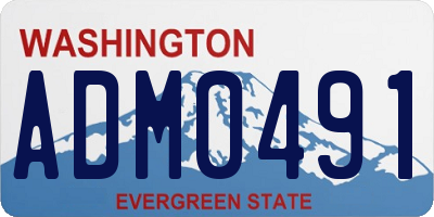 WA license plate ADM0491