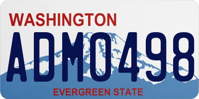 WA license plate ADM0498