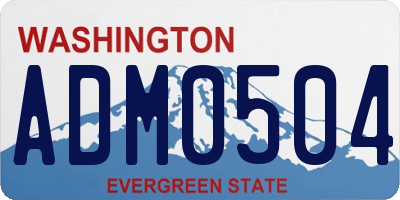 WA license plate ADM0504