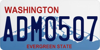 WA license plate ADM0507