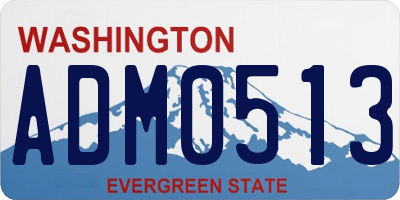 WA license plate ADM0513