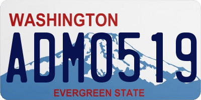 WA license plate ADM0519
