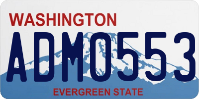 WA license plate ADM0553