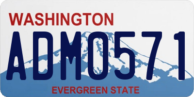 WA license plate ADM0571