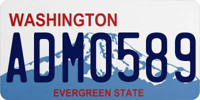 WA license plate ADM0589