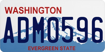 WA license plate ADM0596